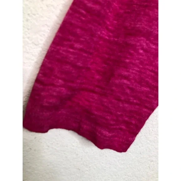 Chicos Pink 100% Linen V-Neck Long Sleeve Tunic Top Slub Knit Tee 3 XL Beach - Picture 7 of 15
